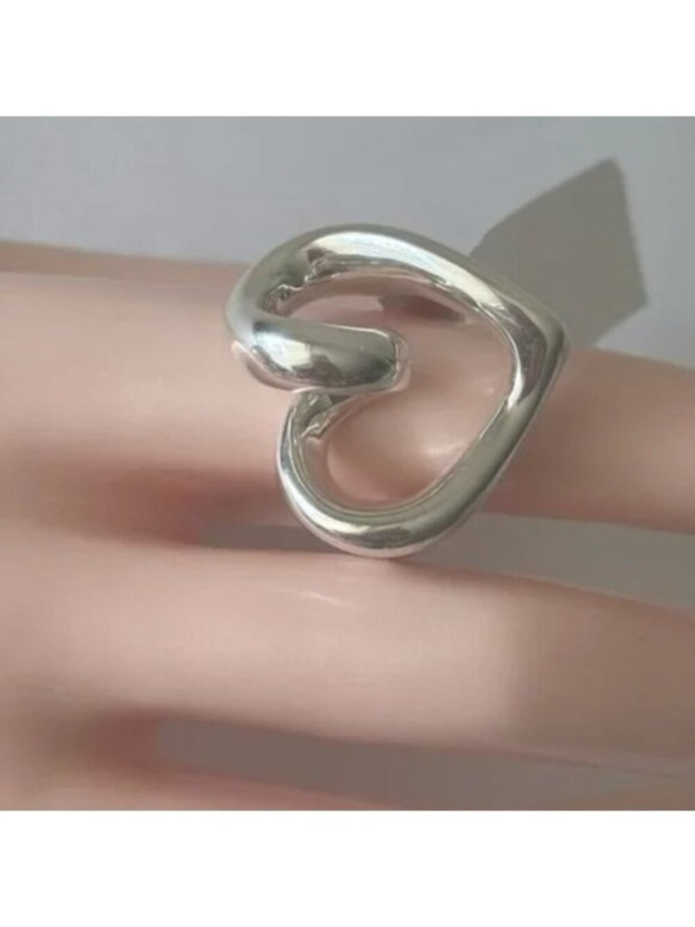 Indigo Falls Sterling Silver 925 Electroform Heart Statement Ring Sz.9